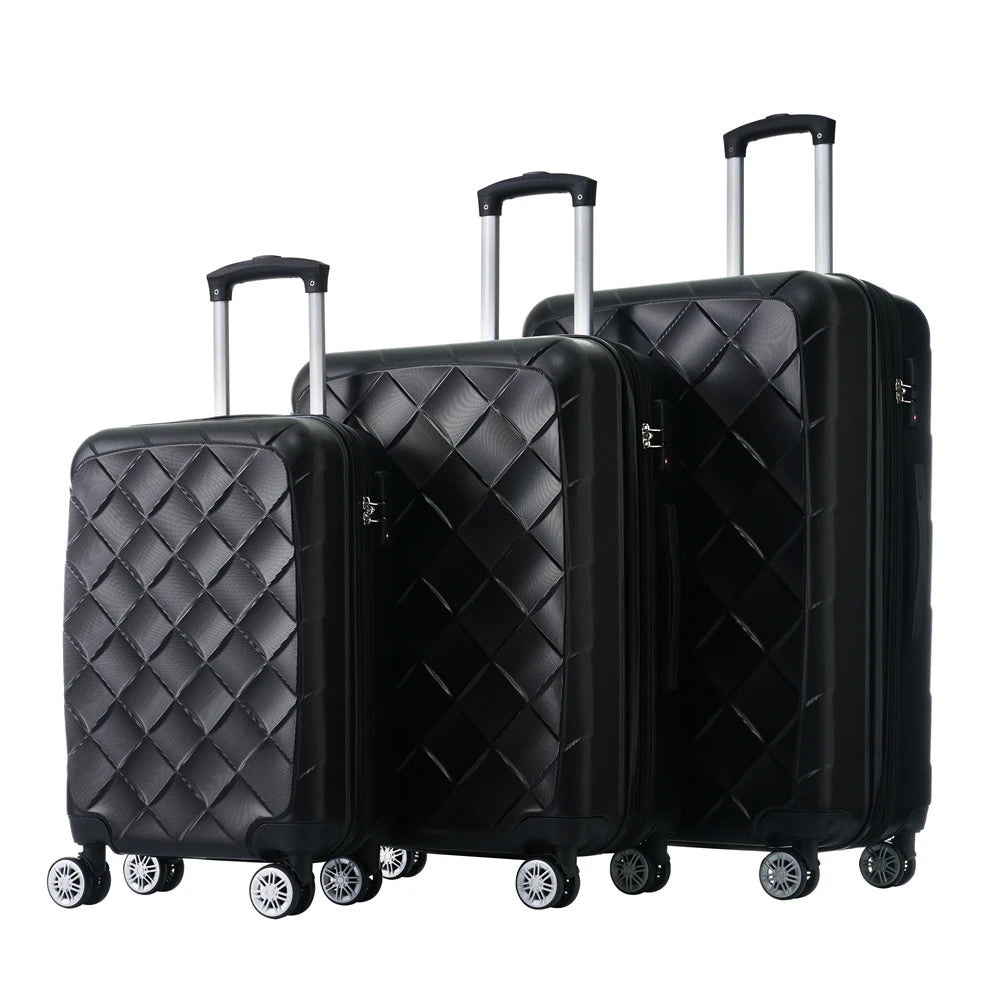 3 Pieces Hardshell Rolling Luggage Sets 20"+24''+28" Spinner Suitcase with TSA Lock Lightweight Luggage For Women Men Travel