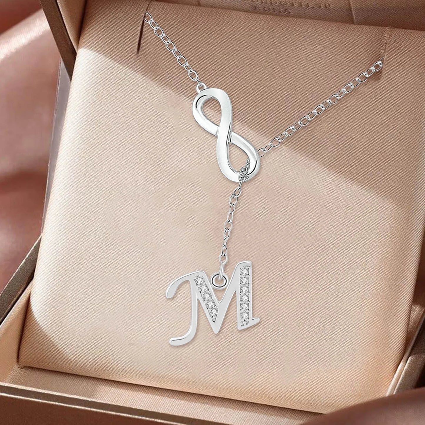 8 Shaped Tassel Silver Necklace For Women Silver Necklaces For Women A-Z 26 Alphabet Necklace For Girlfriends Mom Jewelry Gift