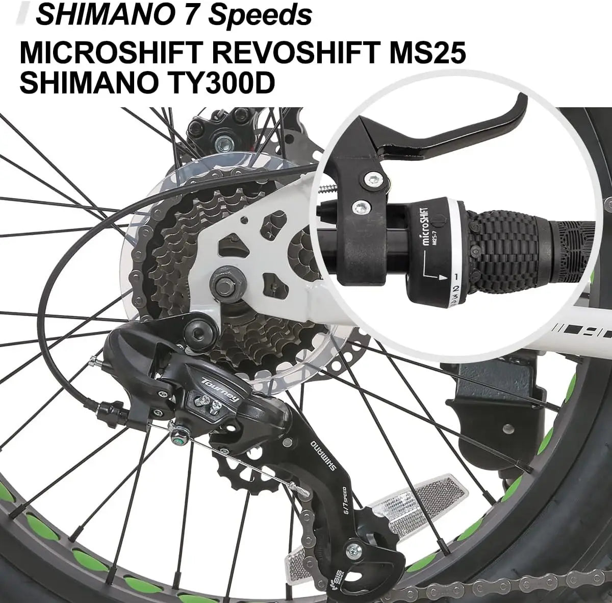 20 Inch Kids' Bicycles Fat Tire Mountain Bike for Boys and Girls Age 5 + Years, Shimano 7-Speed, Dual-Disc Brake,Kids Beach and