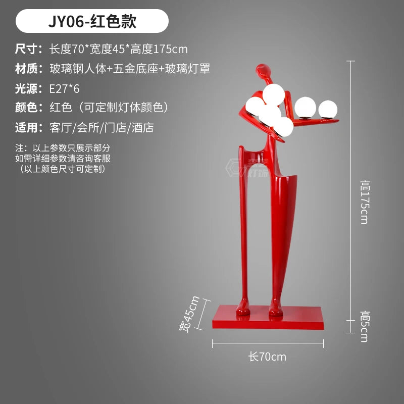 Humanoid Art Sculpture Fall Floor Lamp Living Room Light Luxury Design Sense Modern Creative Modeling Floor Lamp