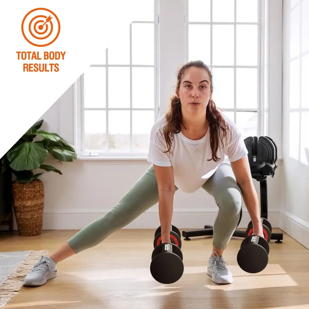 25/55 lbs Pair Adjustable Dumbbells Set, Adjustable Weights Dumbbells Set for Men and Women with Anti-Slip Fast Adjust Weight