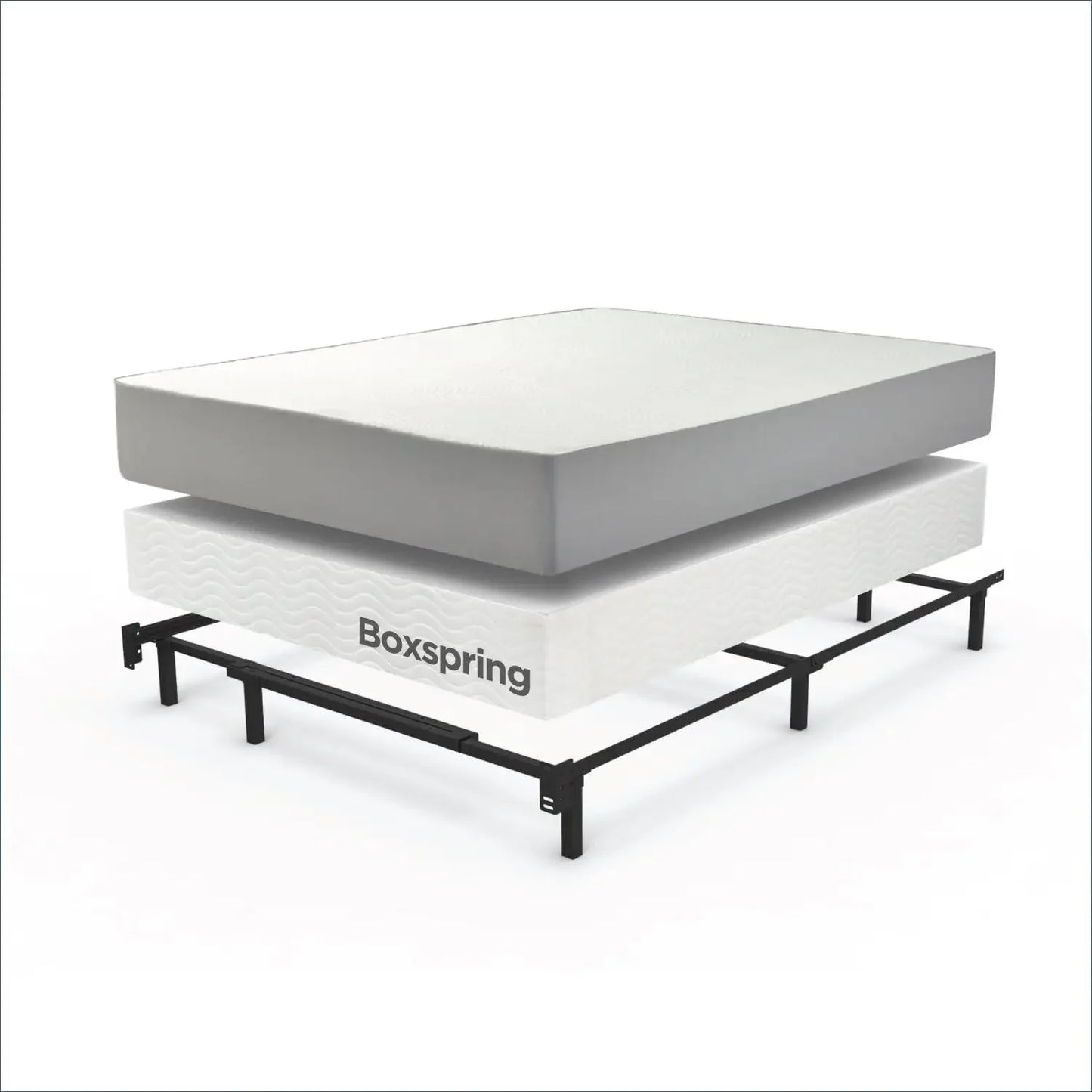 ZINUS Compack Metal Adjustable Bed Frame, 7 Inch Support Bed Frame for Box Spring and Mattress Set, Twin/Full/Queen, Black