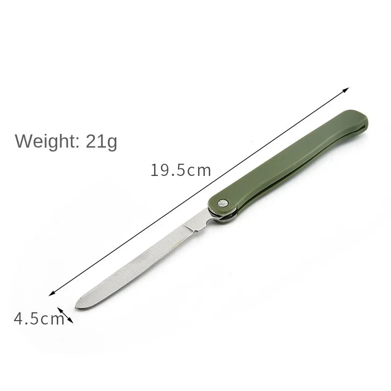 Stainless Steel Portable Folding Cutlery Set Fork Knife With Army Green Pouch Survival Camping Bag Outdoor Cutlery Container