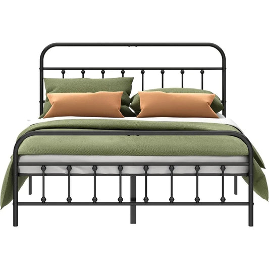 Metal Bed Frame - Structurally Stable Heavy Duty Steel Slat Supported Bed Frames, No Box Spring Needed