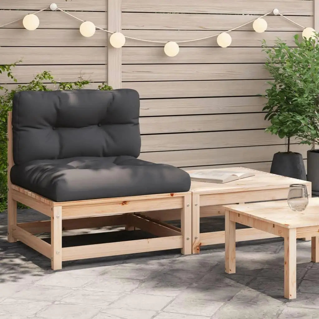 Armless Patio Sofa Set with Cushions & Footstool - Modern Outdoor Furniture