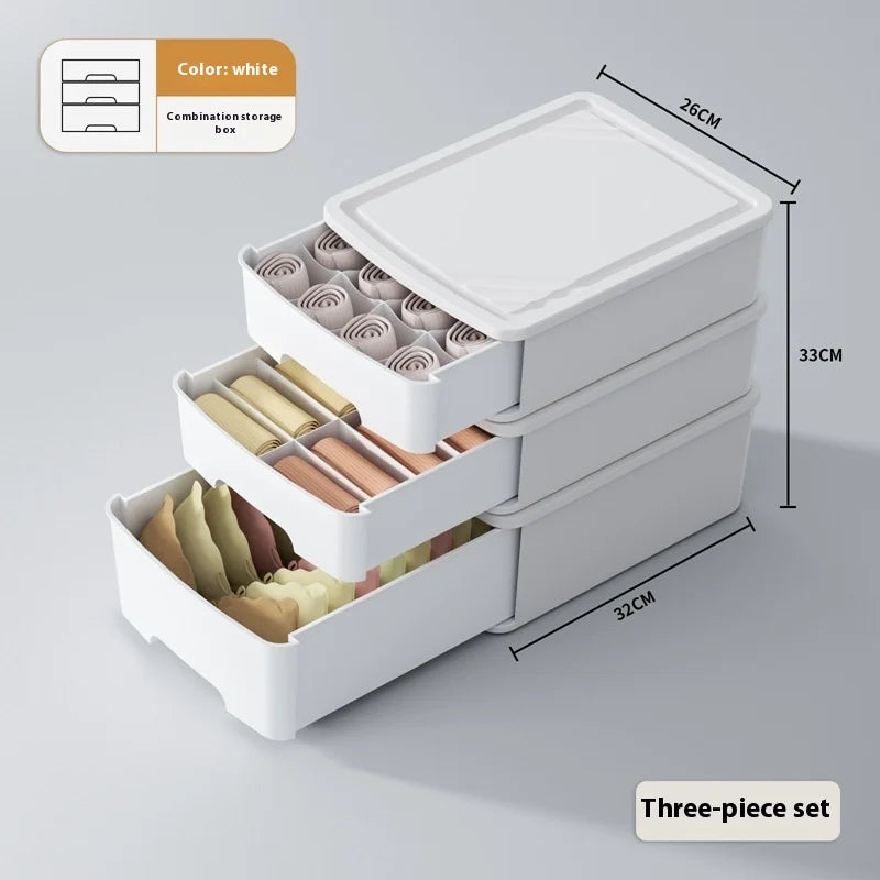 Hot new home underwear storage box solid color drawer wardrobe partition tidy home artifact bra underwear socks storage box