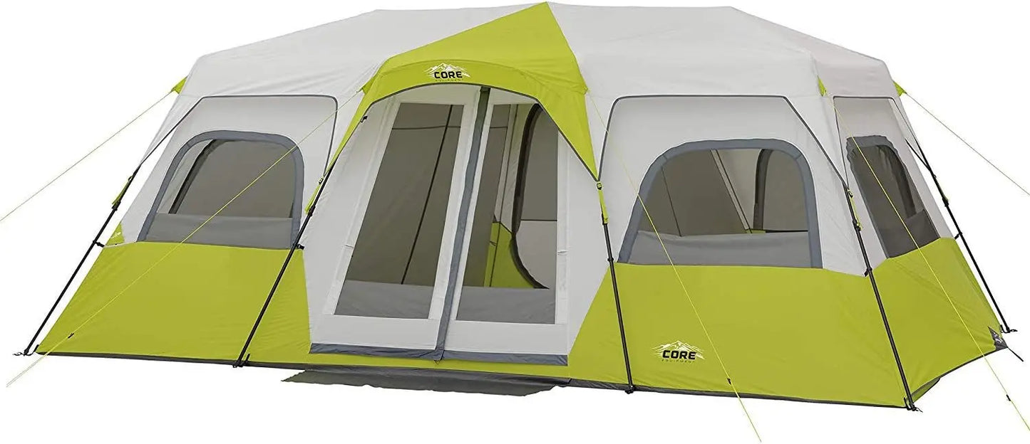 12 Person Instant Cabin Tent | 3 Room Huge Tent for Family with Storage Pockets for Camping Accessories