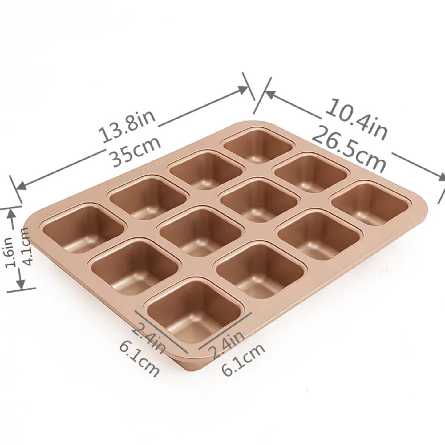 Set of 12 Durable Non-Stick Square Mini Household Baking Pan Oven Trays Tools for Bread Burger Muffin Cupcake - Convenient Cake