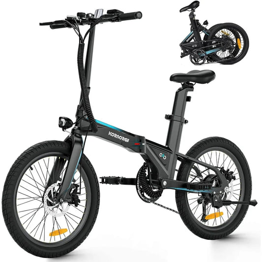 Electric Bike A9, 20" Ultra Light Foldable Electric Bike, Lightweight Frame, LED Headlight Sports Style Electric Bike for Adults