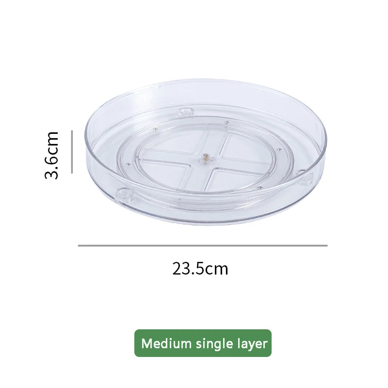 Lnofxas 360 Rotation Cabinet Turntable Organizer Storage Spice Rack Drink Cosmetic Storage Rack Transparent For Kitchen Bathroom