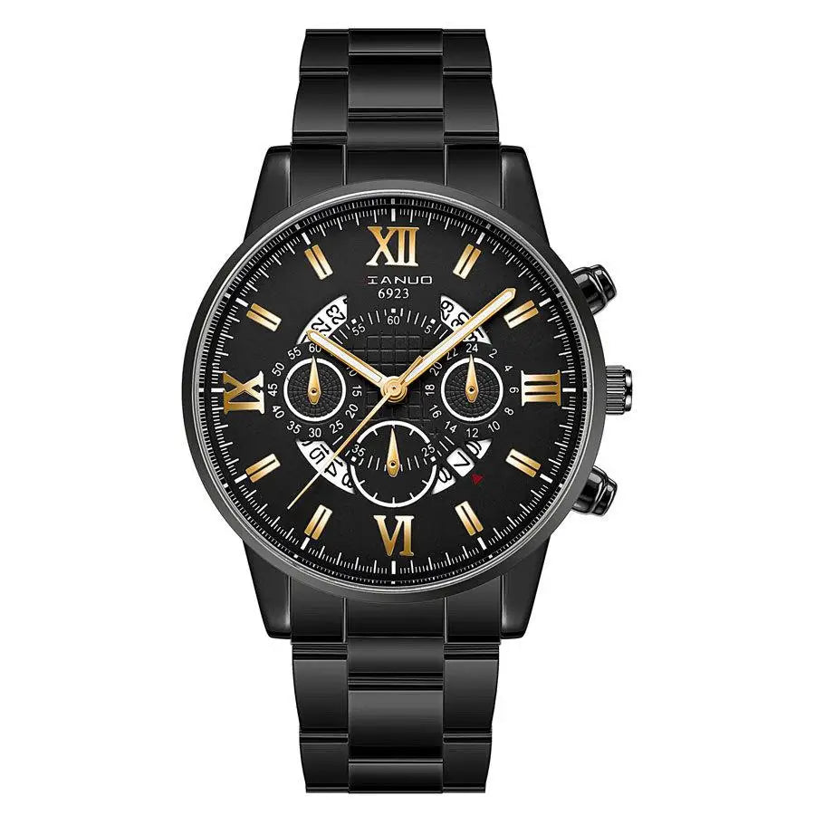 Luxury Men's Steel Strap Luminous Calendar Watch Business Fashion Wristwatch Sports Watch Men's Gifts