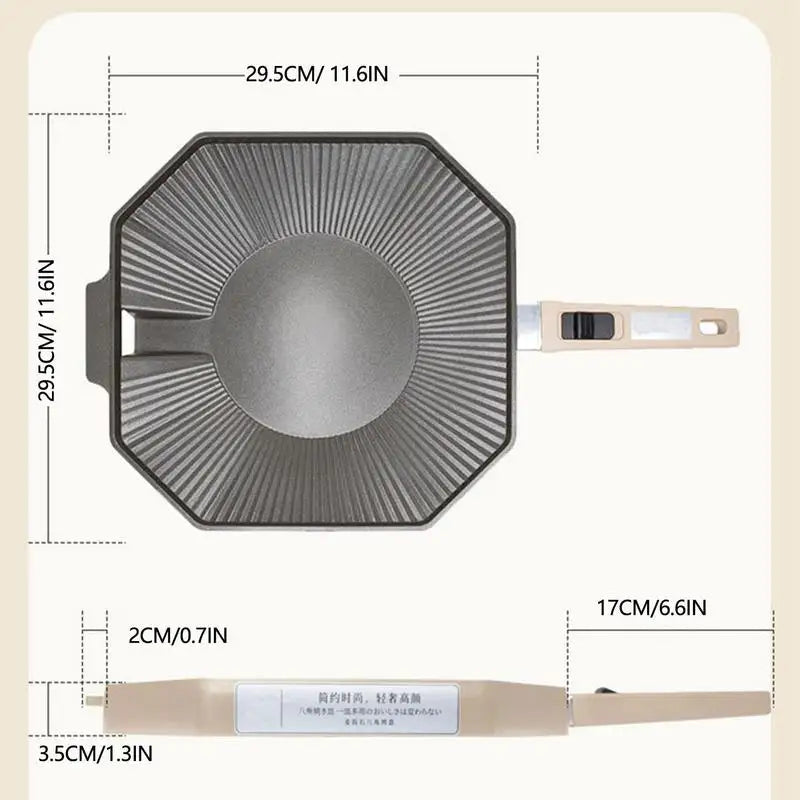 Camping Stove Grill Pan Stove Tops BBQ Griddle Grilling Cookware With Oil Drain Hole Design Includes Storage Bag For Camping