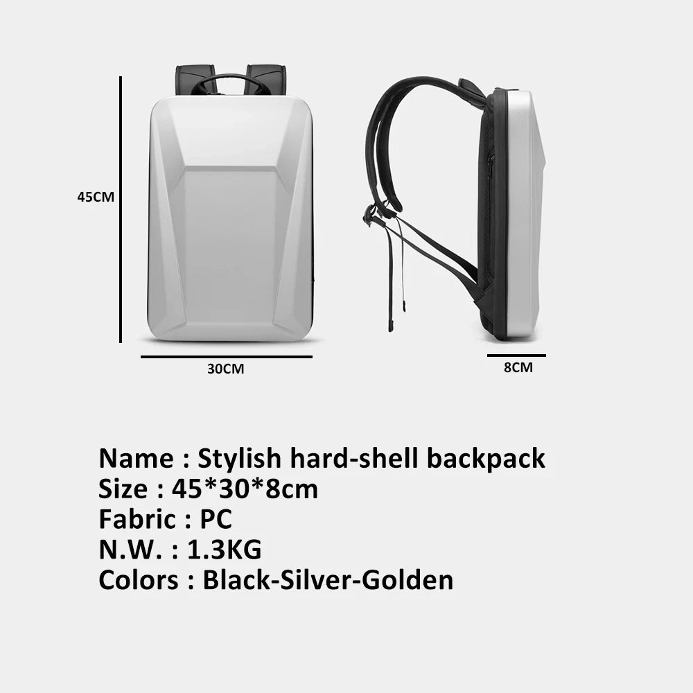 Men's 15.6" Laptop Backpack Anti-theft Waterproof Hard Shell Gaming Pack Luxury Business Backpack USB Charging With TSA Lock