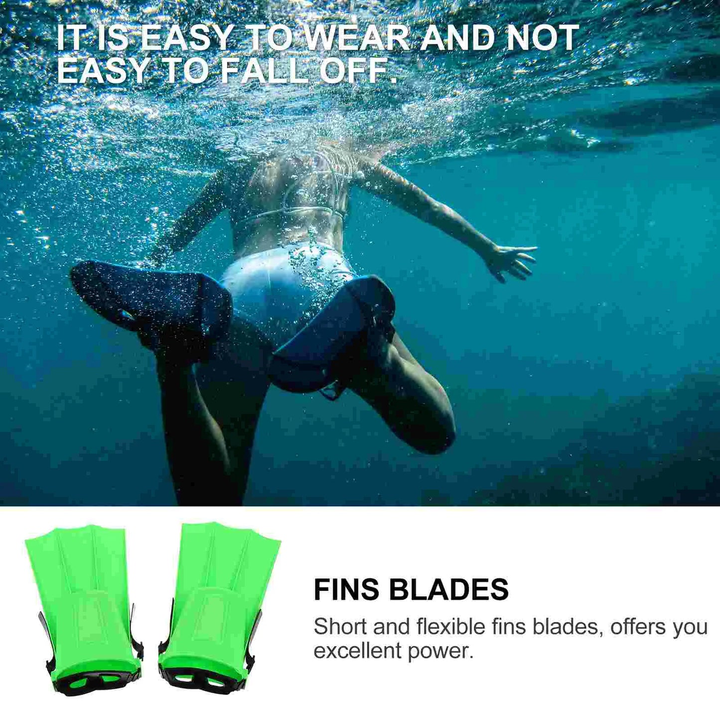 Swim Fins Snorkeling Gear for Adults Short Swimming Diving Rubber Flippers Unisex Durable Men and Women