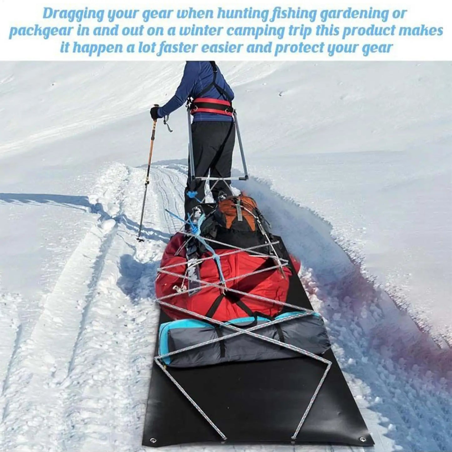 Deer Sled Heavy Duty Deer Drag Hunting Cart Hauling Cart Outdoor Gear for Transport Log Moving Trophy Dragging Men Outdoor Sandy