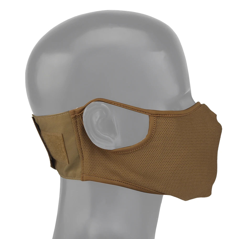 Hunting shooting mask, half face mask, equipped with silicone lining, for shooting CS war games, riding, mountaineering