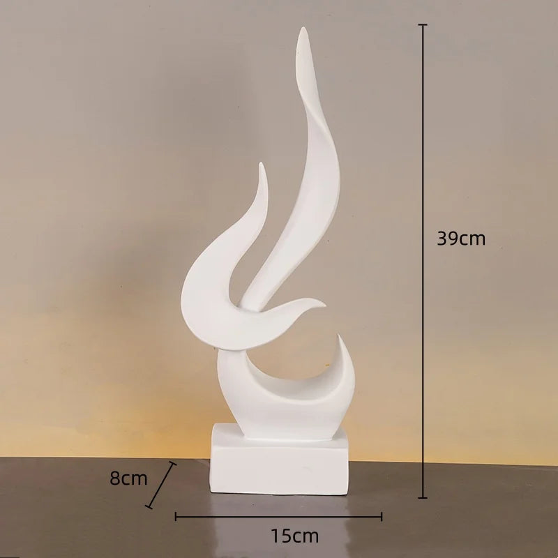 Resin Crafts Flame Abstract Bird Golden Sculpture Geometric Streamer Decorative Figurines Home Decoration Accessories