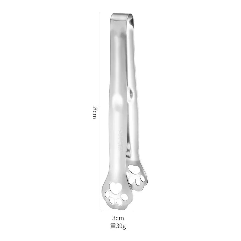 Kitchen Gadgets Barbecue Food Tong Non-Slip Cooking Clip Stainless Steel Ice Tongs Salad Cat Claw Shape Steak Clamp Bread Tongs