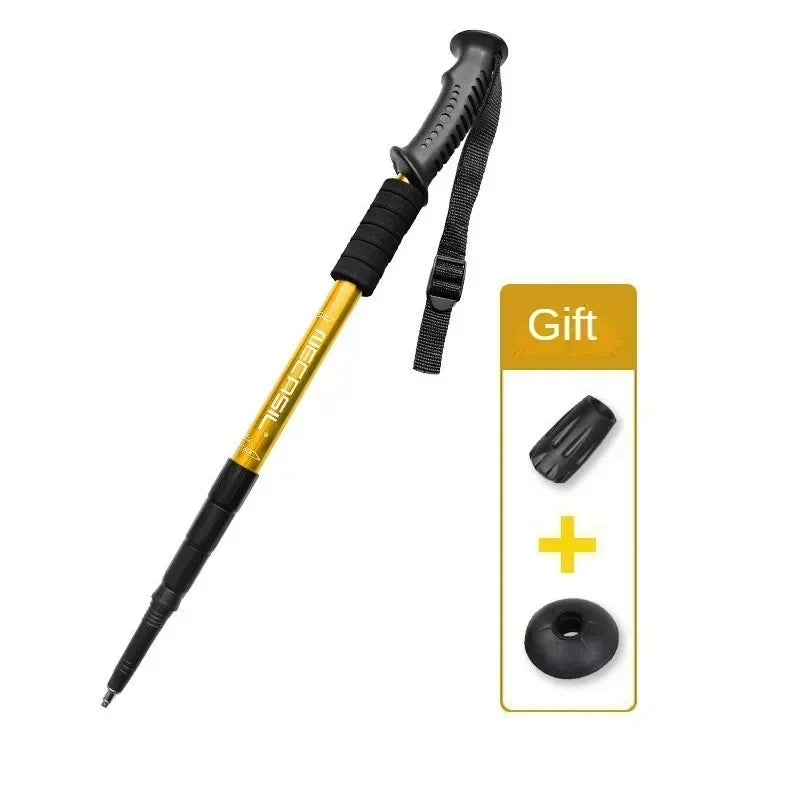 1-pack aluminum alloy telescopic trekking poles ultra-light shock-absorbing walking poles trekking poles