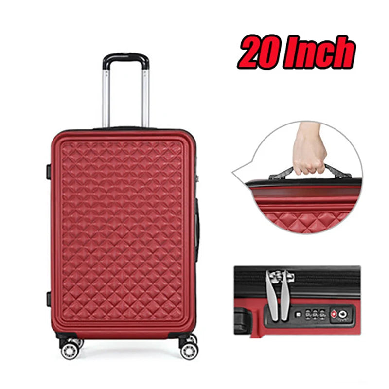 20/24 Inch One-piece Suitcase Red Mute Universal Wheel Luggage Case Business Suitcase Equipaje Luggage Travel Bag with Wheels