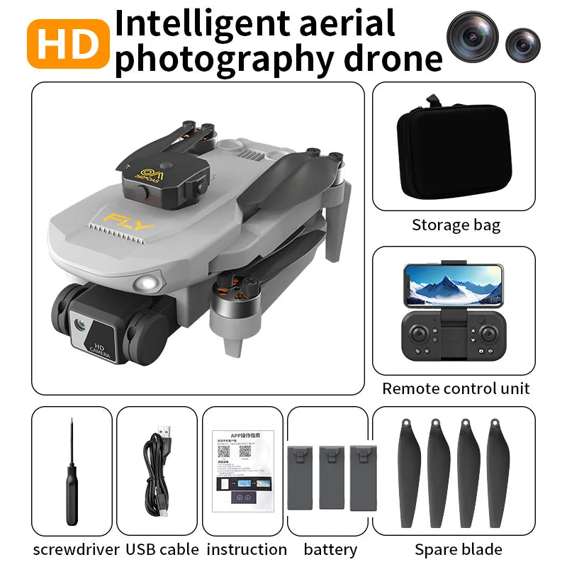 S52Drones 4k HD Brushless Motors Folding Aerial Drone Optical Flow Localization Four Sided Obstacle Avoidance Drone Toys Gifts