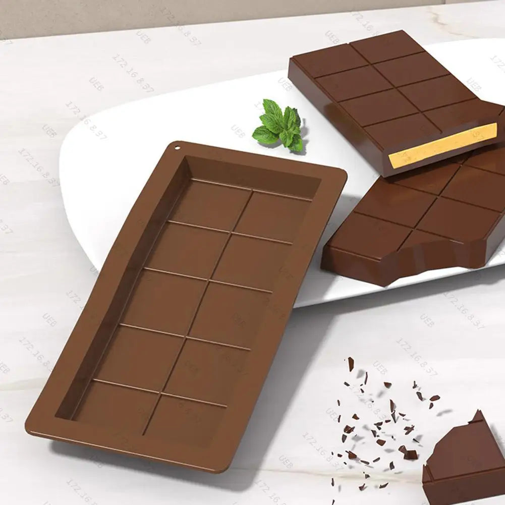 1/2PCS 10-hole Chocolate Bar Mold 3D Silicone Dubai Chocolate Mold for Stuffed Bar Silicone Molds Birthday Cake Handmade Gifts