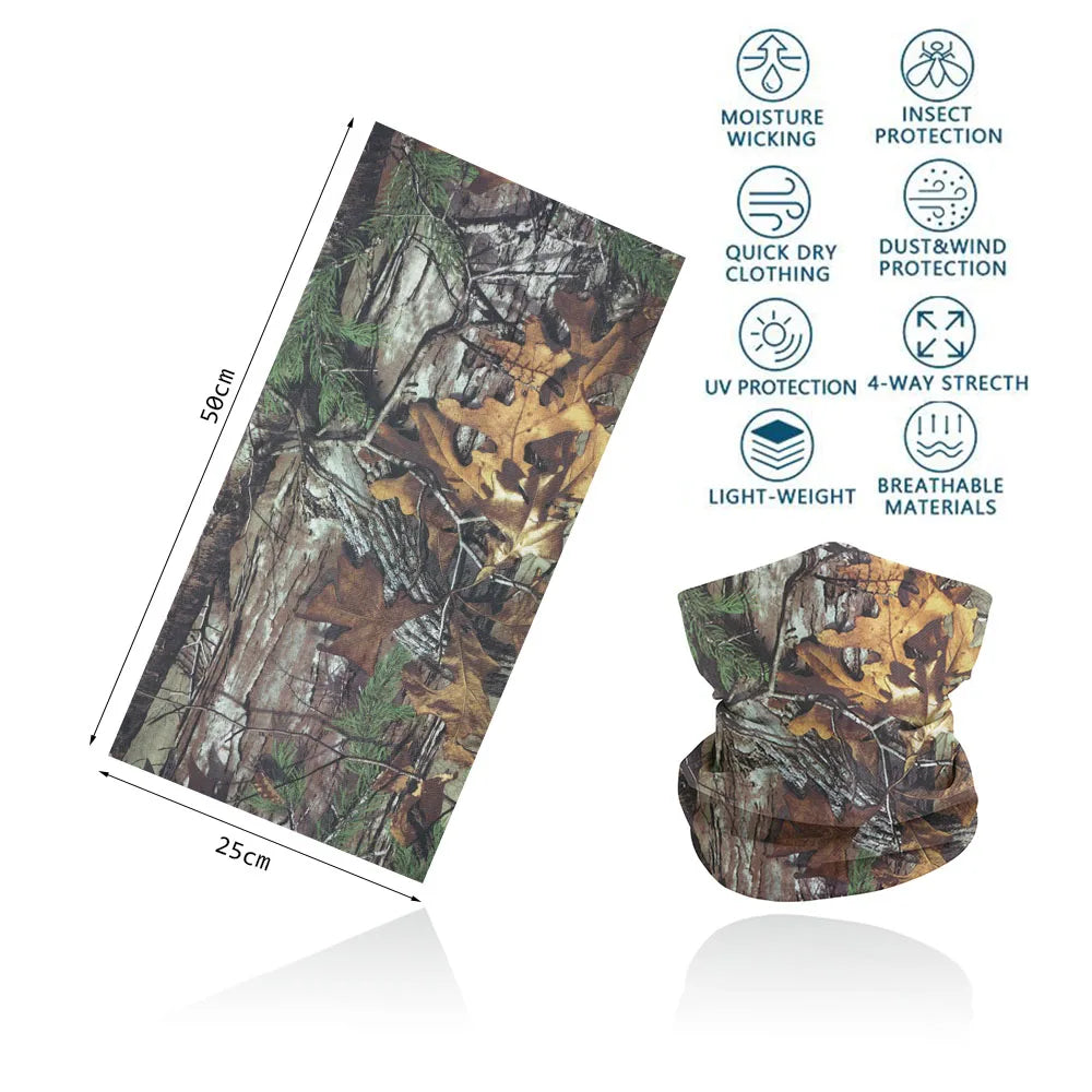 Camo Hunting Tactical Magic Bandana Camouflage Neck Gaiter Tube Mask Face Shield Hiking Scarfs Realtree Multifunctional Headwear