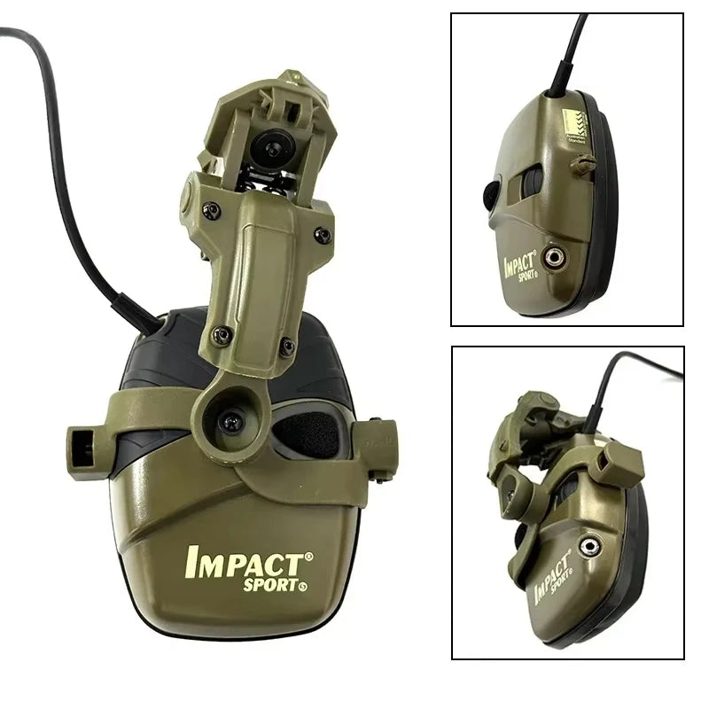 Electronic Shooting Headset Helmet Mounted Version Hunting Pickup and Noise Reduction Tactical Headset Hearing Protection