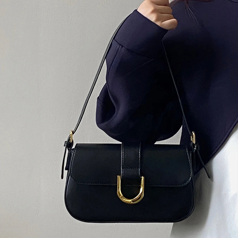 Women Buckle Hobo Bag Fashion Messenger Bag Strap Adjustable Patent Leather Shoulder Bag Vintage Tote Handbag Girl Stylish Purse