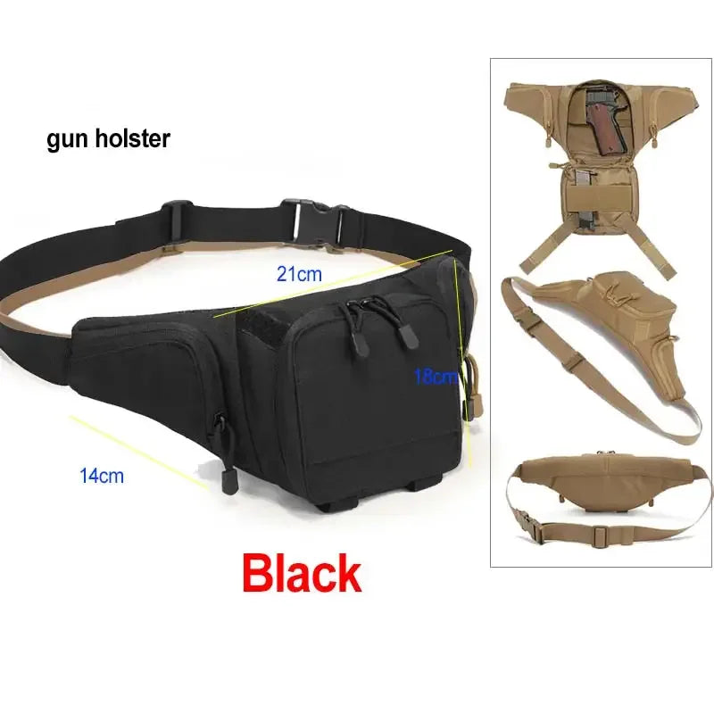 Hunting Gun Holster Bag Waist Chest Outdoor Tactical Camping Shoulder Sling Gun Waist Shoulder Fishing Riding Bike Fanny Pack