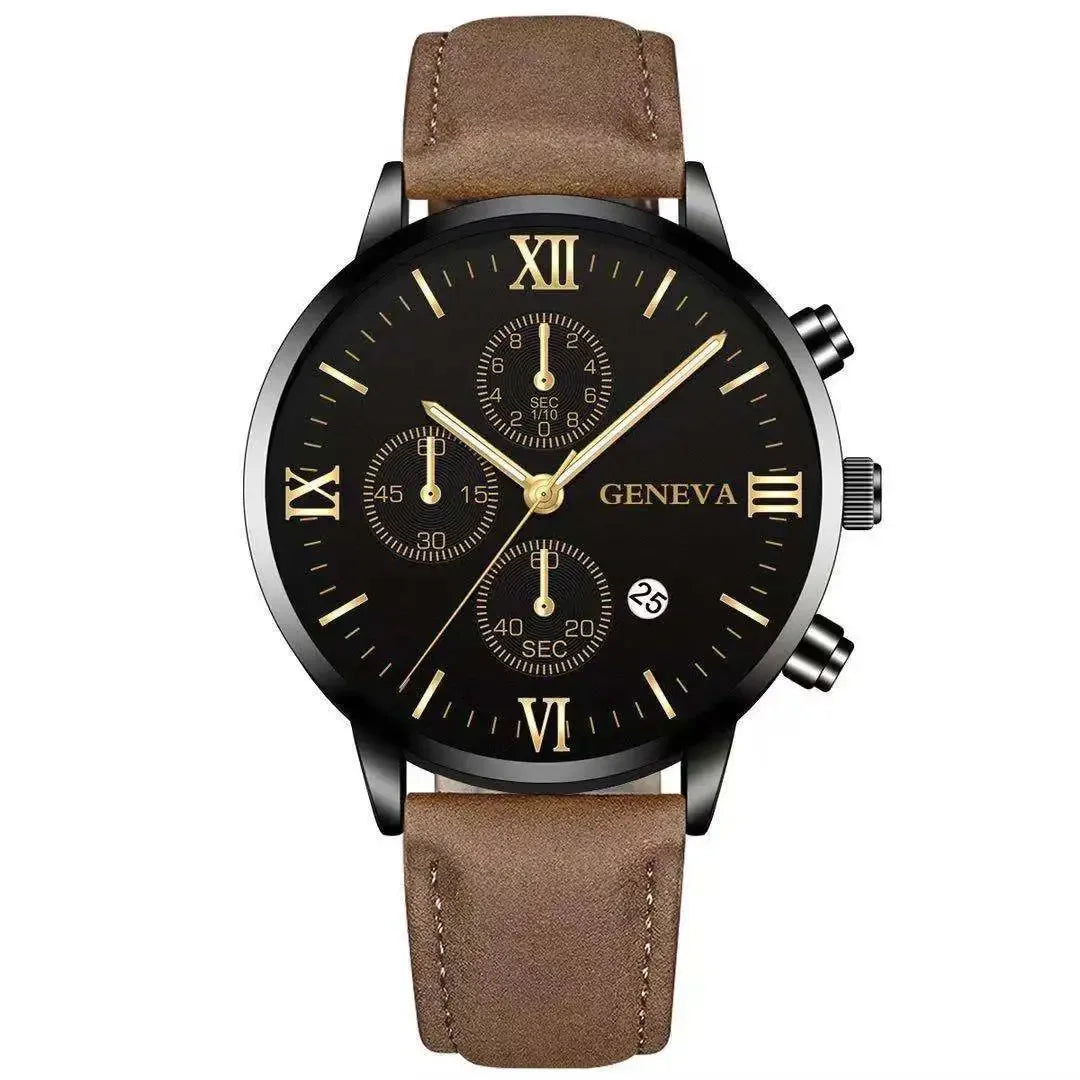 1PC Black Quartz Watch Men Roman Dial Watch Fashion Round Date Quartz Watch for Sports Relogios Masculino Relojes Para Hombres