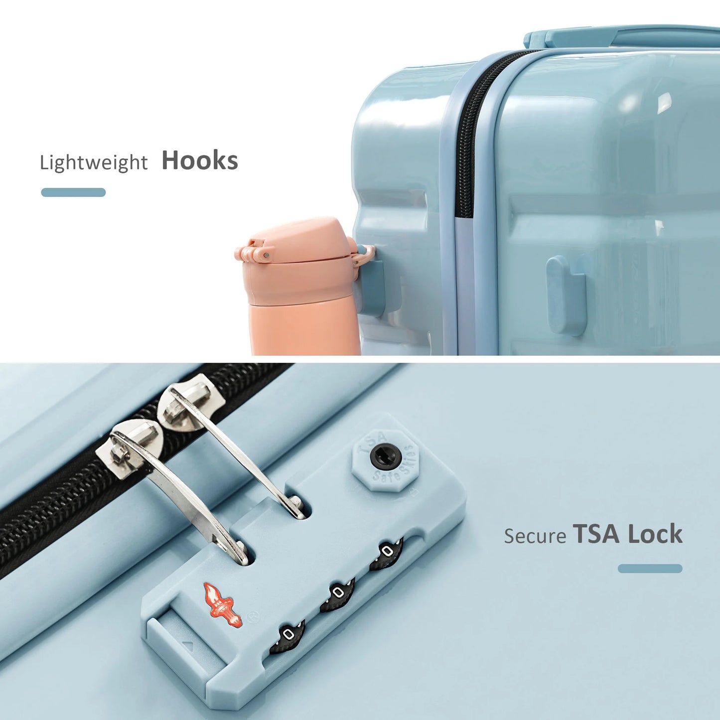 5 Piece Luggage Set with Expandable Duffel Bag & Foldable Backpack – 20"/24"/28" Suitcases with 360° Spinner Wheels, TSA Lock