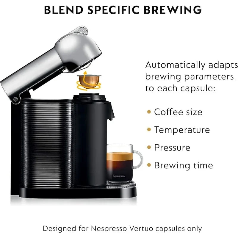 Nespresso Vertuo Coffee and Espresso Maker by Breville Aeroccino, Chrome