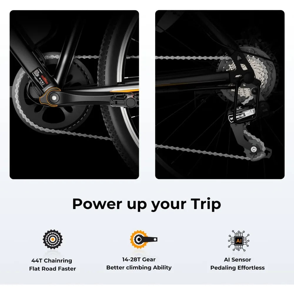 EB5 Electric Bike for Adults with Peak 500W Brushless Motor, 40Miles 20MPH Commuting Electric Mountain Bike