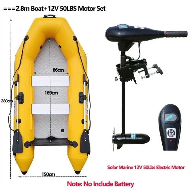 2.3~3.3m Assault Boat with Motor Set 0.9mm PVC Wear Resistance Slat Air Deck Kayaking LUYA Fishing Boat with 2+1 Air-chambers