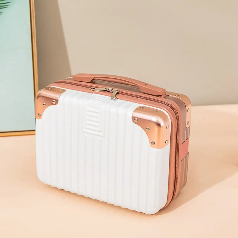 Mini Travel Suitcase Hot Sales Hand Metal corner Boarding Case Travel Luggage Cosmetic Box For Women