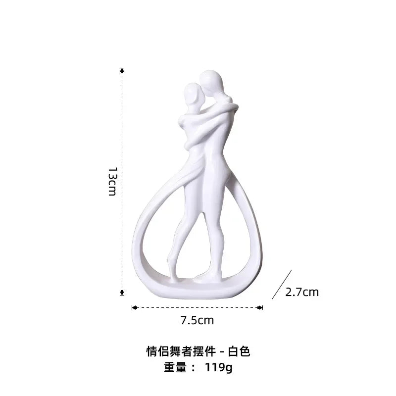 Abstract Couple Statue Modern Home Decoration Figure Sculptures Figurines for Interior Aesthetic Living Room Family Ornaments