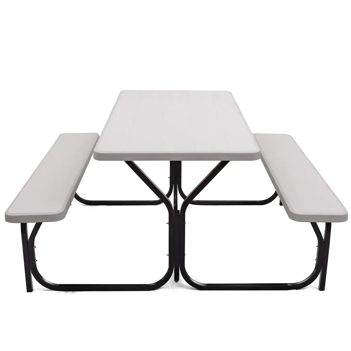 Picnic Table Bench Set Outdoor Backyard Patio Garden Party Dining White
