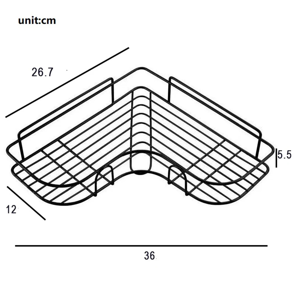 Bathroom Shelf Shower Wall Mount Shampoo Storage Holder With Suction Cup No Drilling Kitchen Storage Bathroom Accessories