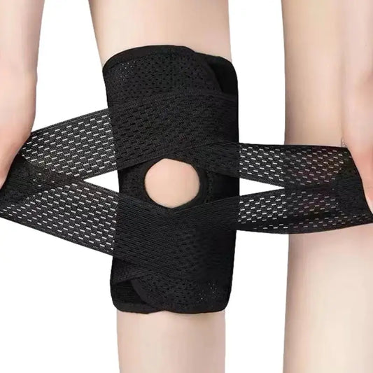 Hinged Knee Brace Adjustable Breathable Knee Compression Sleeve Wrap Non-Slip Knee Stabilizer Open Patella Support For Working