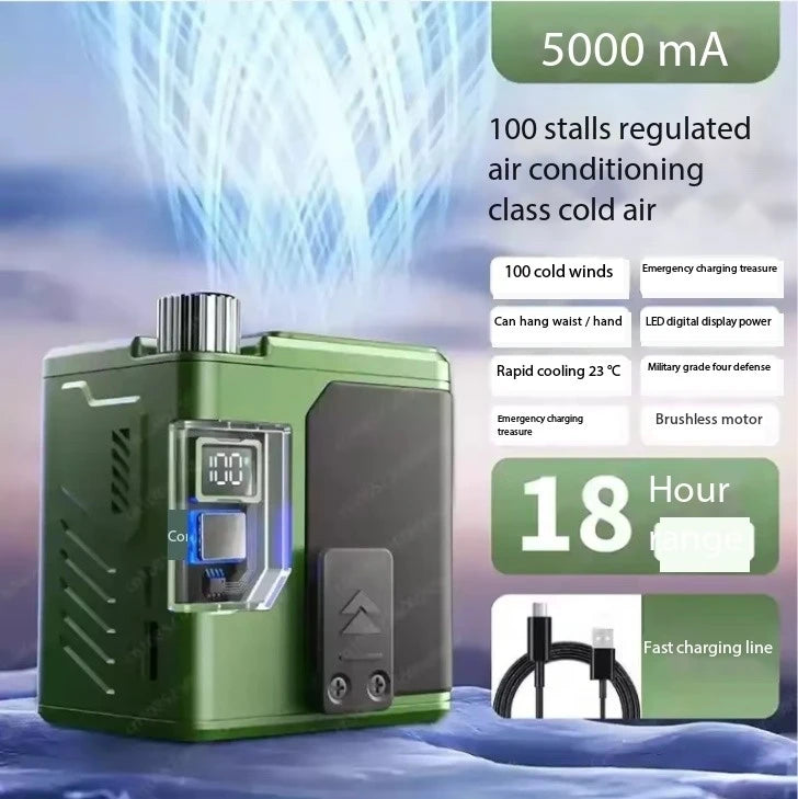 Portable clip waist,outdoor welder,ground charging,small super long battery life,strong refrigeration,air conditioner,small fan