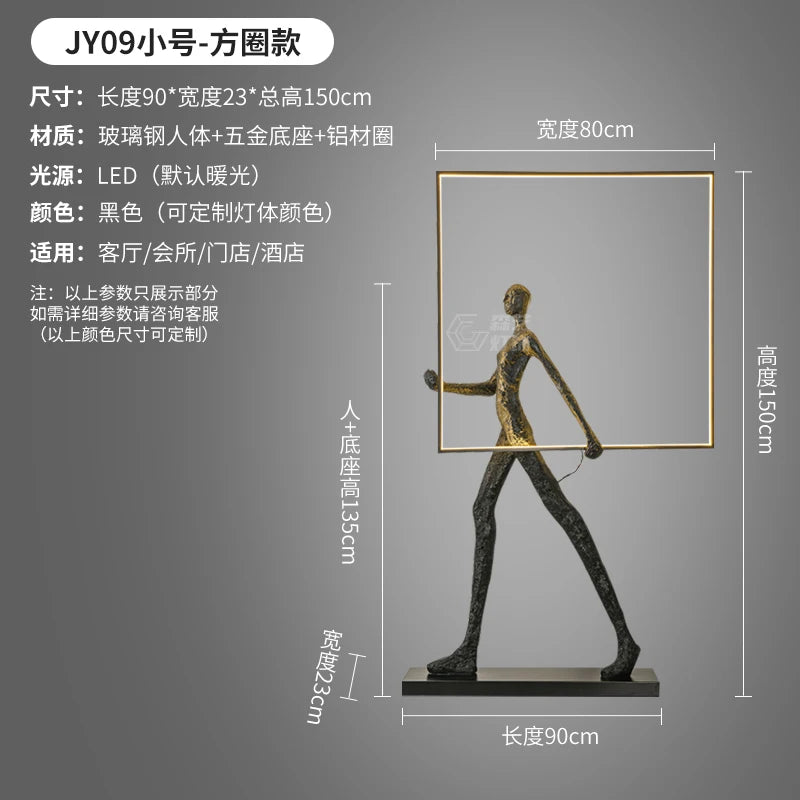 Humanoid Art Sculpture Fall Floor Lamp Living Room Light Luxury Design Sense Modern Creative Modeling Floor Lamp