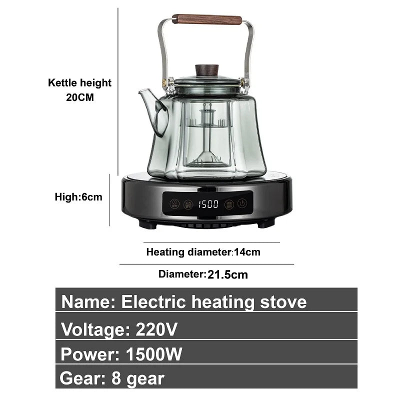 1500W Smart Electric Ceramic Stove Home Tea Making Machine Timed Coffee/Tea Hot Plates Multi-function Boiling Water Heater 220V
