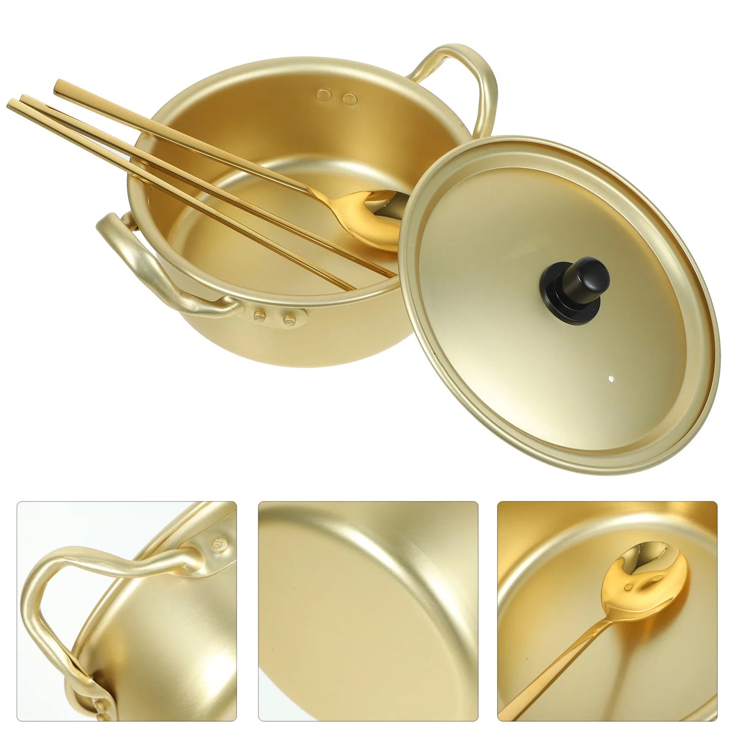 Wok Instant Noodle Pot Frying Pan Korean Ramen Saucepan Kitchen Aluminum Small Hot