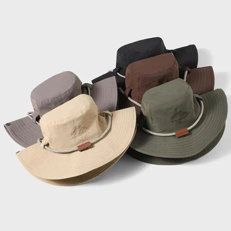 Summer Bucket Hat Men Women Sunscreen Fishing Hat Outdoor Breathable Fisherman Cap Hiking Climbing Camping Uv Protect Windproof