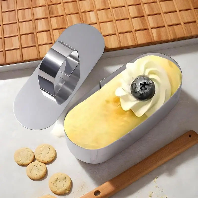 Pastry Rings 4X Stainless Steel Cooking Rings Cake Ring Molds Food Rings Dessert Mousse Cooking Rings Pastry Mold with Pusher