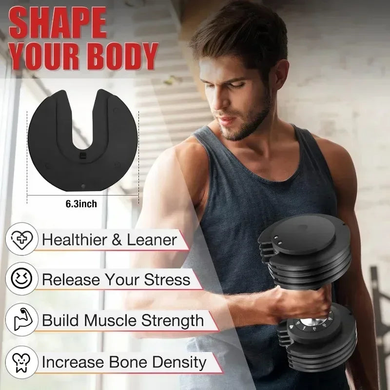 Adjustable Dumbbell Set 25lb/55lb Free Weight Set Pair Fast Adjust Dumbbell Weight for Exercises Dumbbells for Men and Women