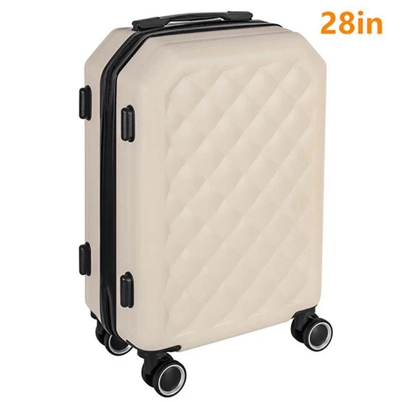 ABS Hand Carry on Luggage TSA Travel Wheel Suitcase Beige Color Femal for Family Trip Maletas Viaje Suitcases Travel