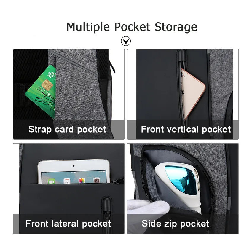 Backpack Men USB Charging Waterproof 15.6 Inch Laptop Casual Oxford Male Business Bag Mochila Computer Notebook Backpacks