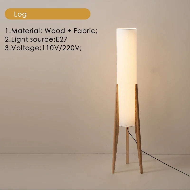 Japanese Retro Wabi Sabi Solid Wood Floor Lamp Study Hotel Art Decoration Corner Living Room Bedroom Coffee Shop Floor Lamp